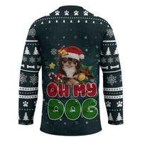Chihuahua Oh My Dog Christmas Hockey Jersey Xmas Holiday Patterns - Wonder Print Shop
