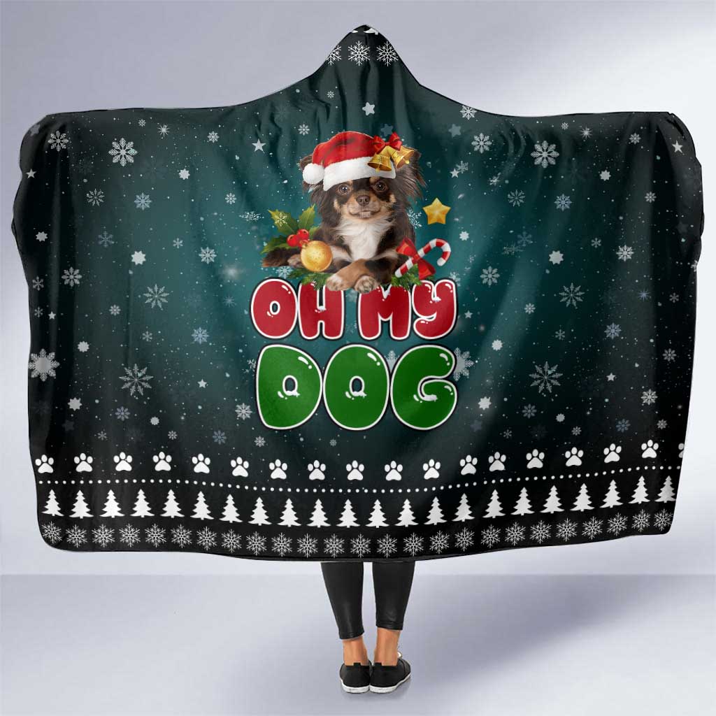 Chihuahua Oh My Dog Christmas Hooded Blanket Xmas Holiday Patterns - Wonder Print Shop