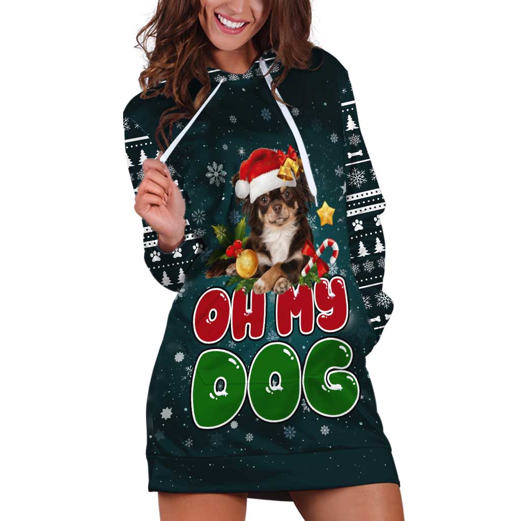 Chihuahua Oh My Dog Christmas Hoodie Dress Xmas Holiday Patterns - Wonder Print Shop