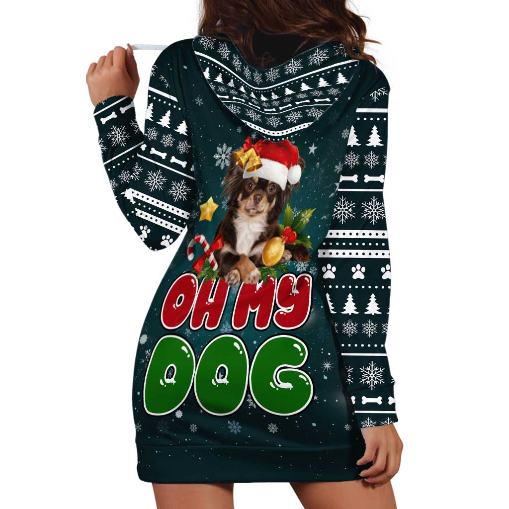 Chihuahua Oh My Dog Christmas Hoodie Dress Xmas Holiday Patterns - Wonder Print Shop