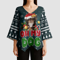 Chihuahua Oh My Dog Christmas Kimono Sleeve Blouse Xmas Holiday Patterns - Wonder Print Shop
