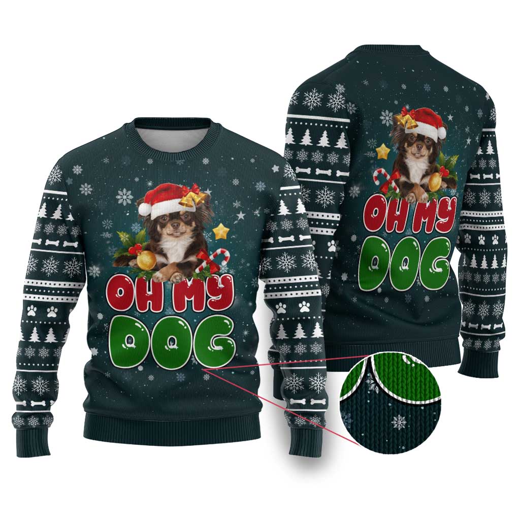 Chihuahua Oh My Dog Christmas Ugly Christmas Sweater Xmas Holiday Patterns - Wonder Print Shop