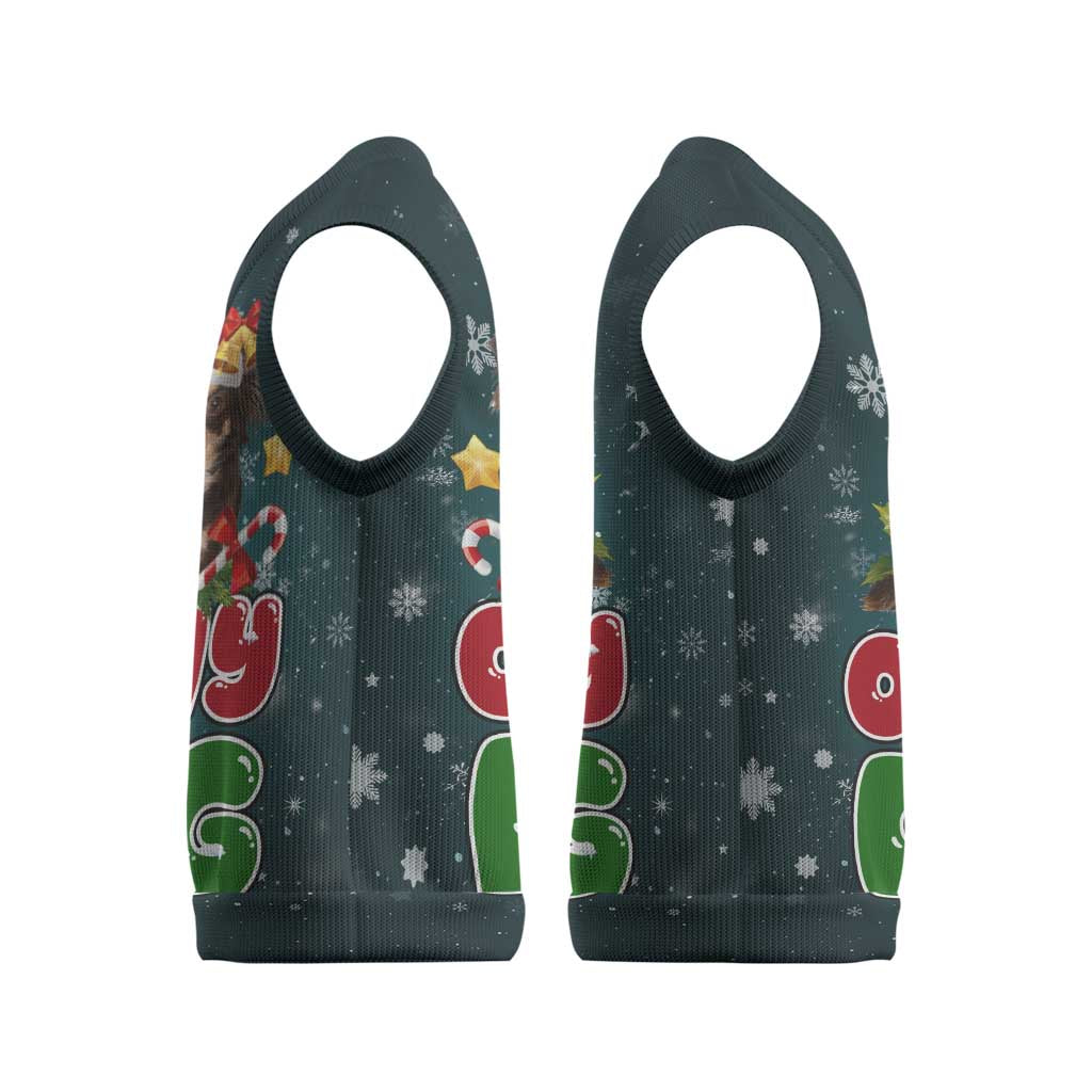 Chihuahua Oh My Dog Christmas Knitted V-Neck Vest Xmas Holiday Patterns - Wonder Print Shop