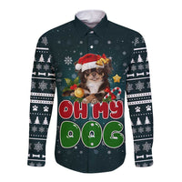 Chihuahua Oh My Dog Christmas Long Sleeve Button Shirt Xmas Holiday Patterns - Wonder Print Shop