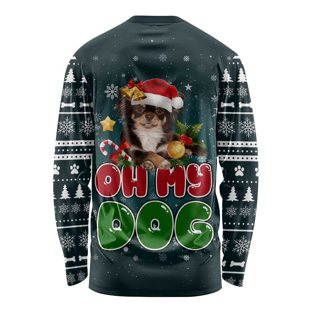 Chihuahua Oh My Dog Christmas Long Sleeve Shirt Xmas Holiday Patterns - Wonder Print Shop