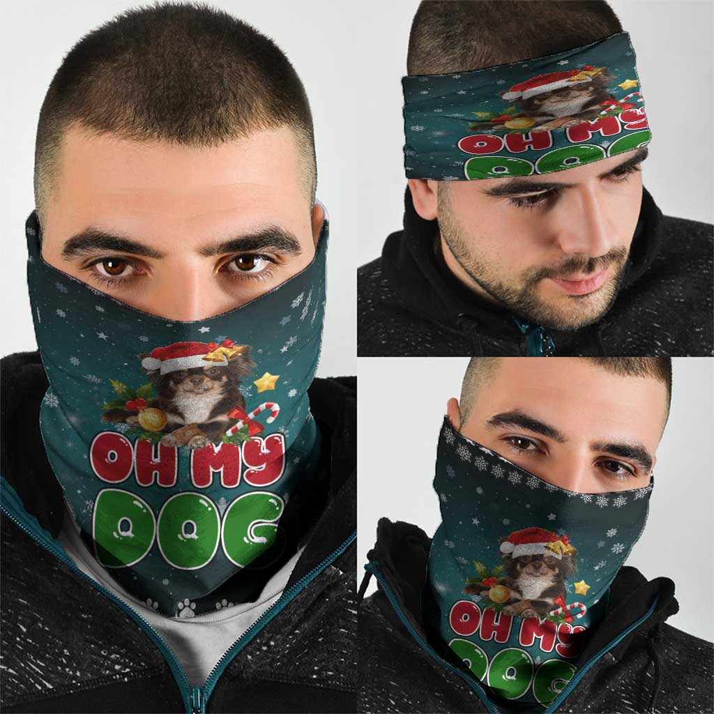 Chihuahua Oh My Dog Christmas Neck Gaiter Xmas Holiday Patterns - Wonder Print Shop