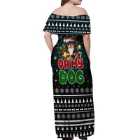 Chihuahua Oh My Dog Christmas Off Shoulder Maxi Dress Xmas Holiday Patterns - Wonder Print Shop