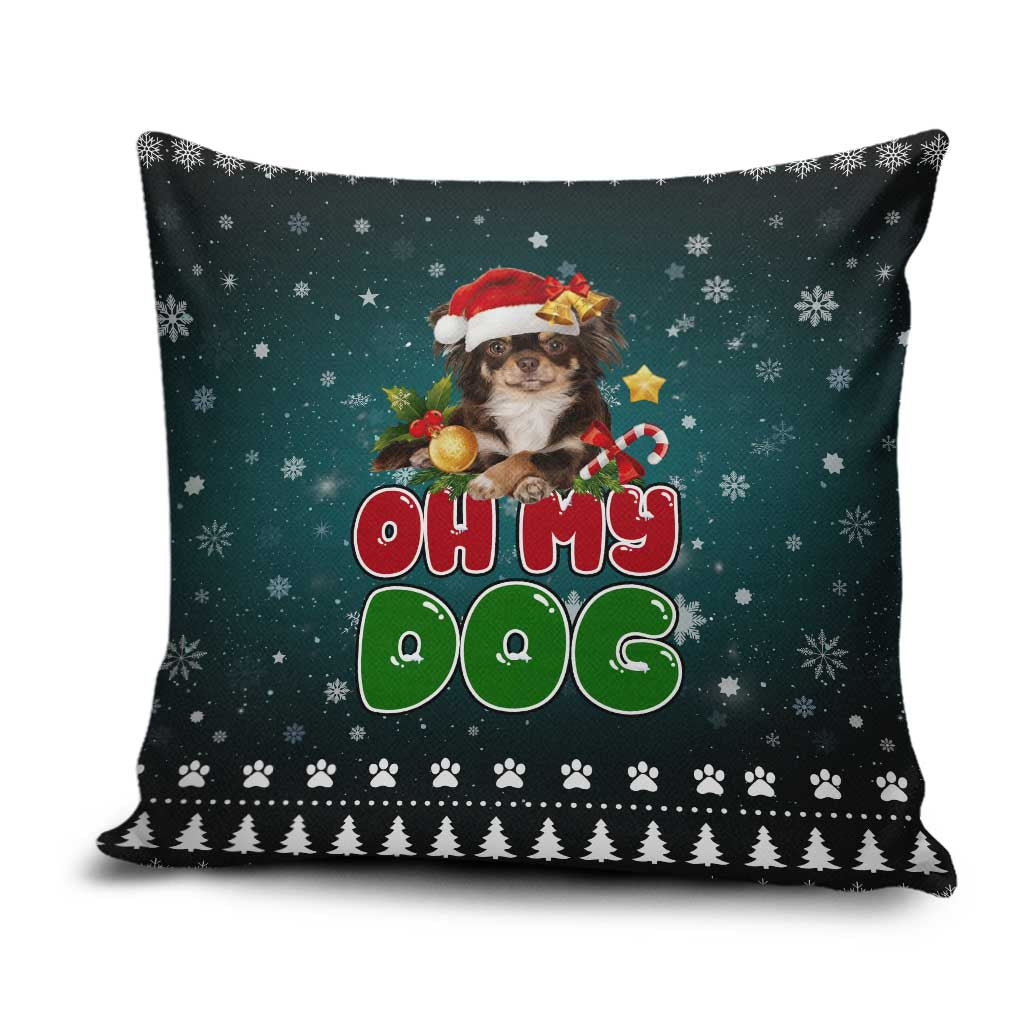 Chihuahua Oh My Dog Christmas Pillow Cover Xmas Holiday Patterns - Wonder Print Shop