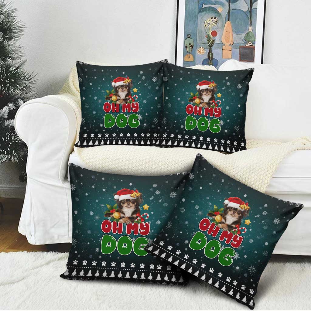 Chihuahua Oh My Dog Christmas Pillow Cover Xmas Holiday Patterns - Wonder Print Shop