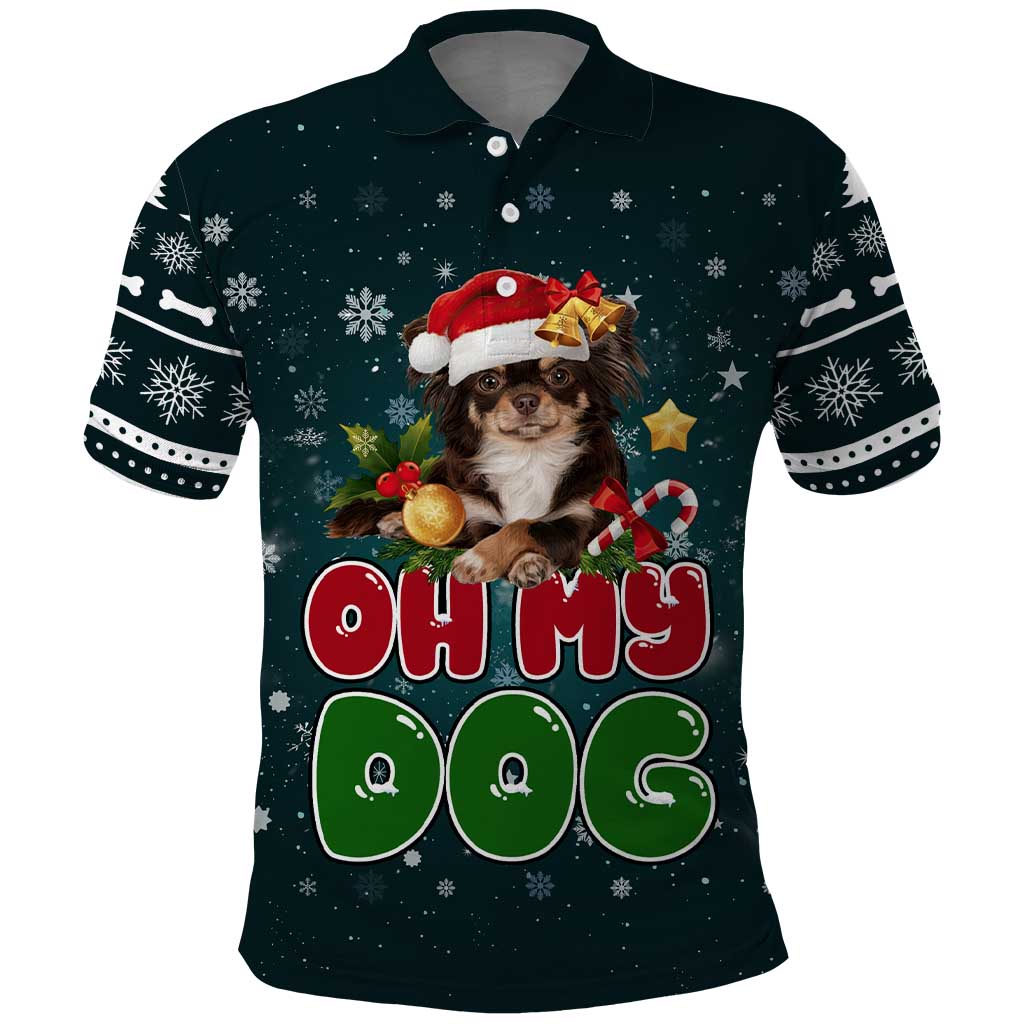 Chihuahua Oh My Dog Christmas Polo Shirt Xmas Holiday Patterns - Wonder Print Shop