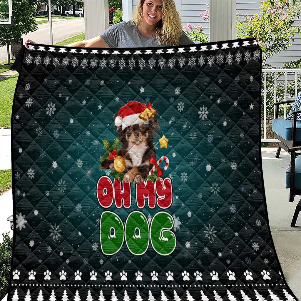 Chihuahua Oh My Dog Christmas Quilt Xmas Holiday Patterns - Wonder Print Shop