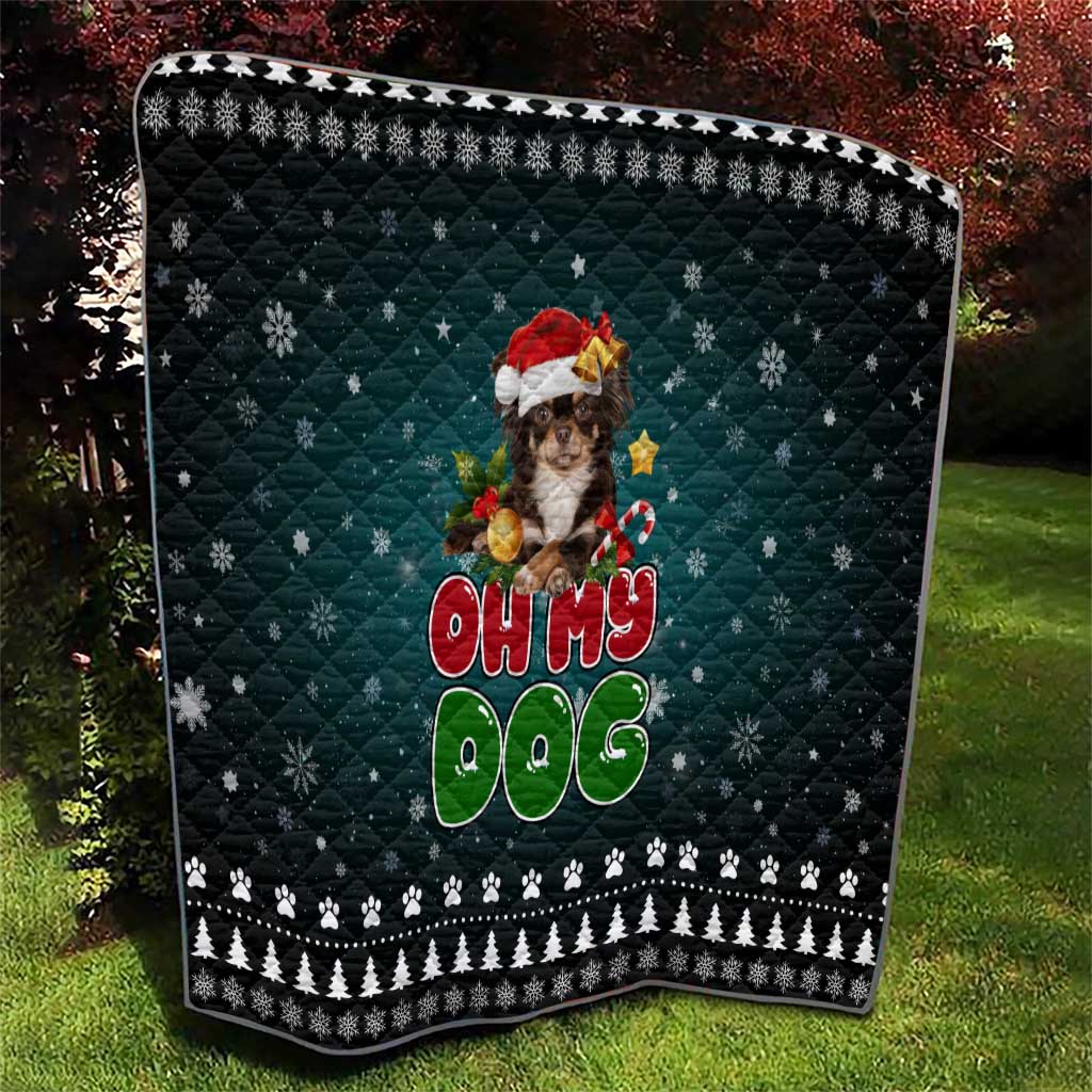 Chihuahua Oh My Dog Christmas Quilt Xmas Holiday Patterns - Wonder Print Shop