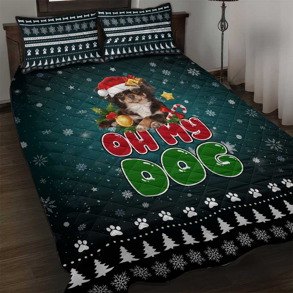Chihuahua Oh My Dog Christmas Quilt Bed Set Xmas Holiday Patterns - Wonder Print Shop