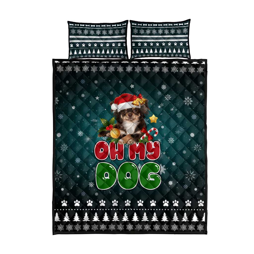 Chihuahua Oh My Dog Christmas Quilt Bed Set Xmas Holiday Patterns - Wonder Print Shop