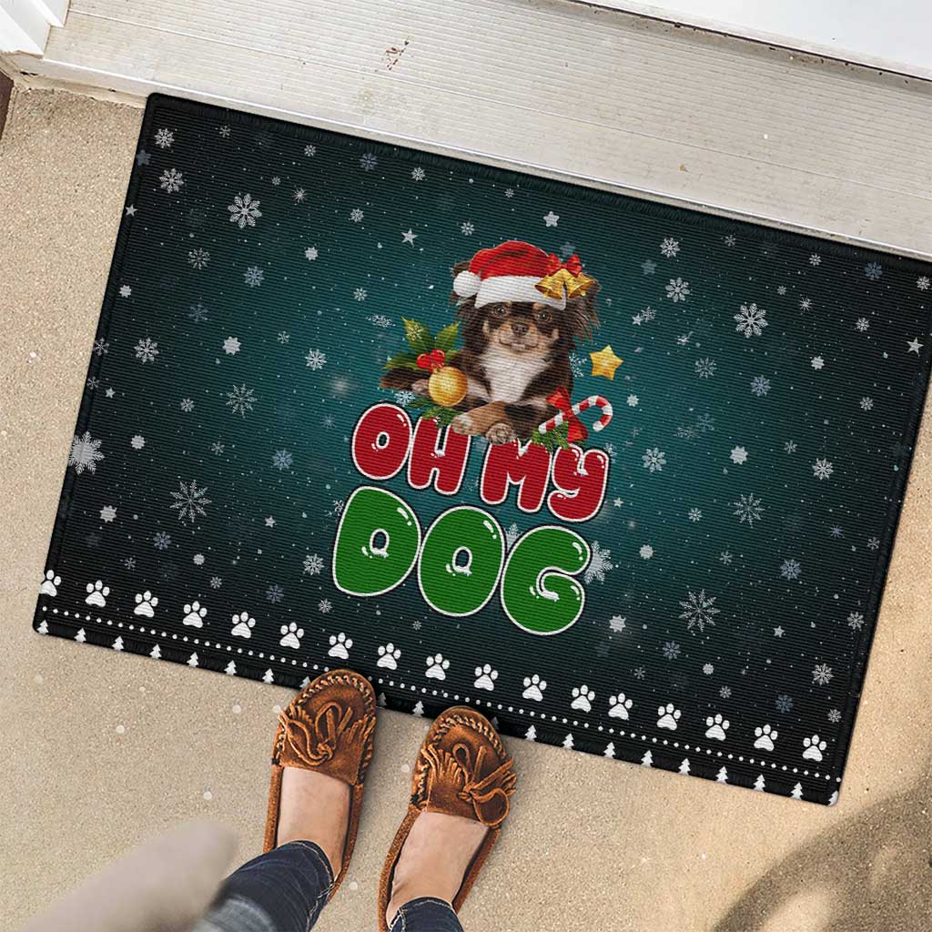 Chihuahua Oh My Dog Christmas Rubber Doormat Xmas Holiday Patterns - Wonder Print Shop
