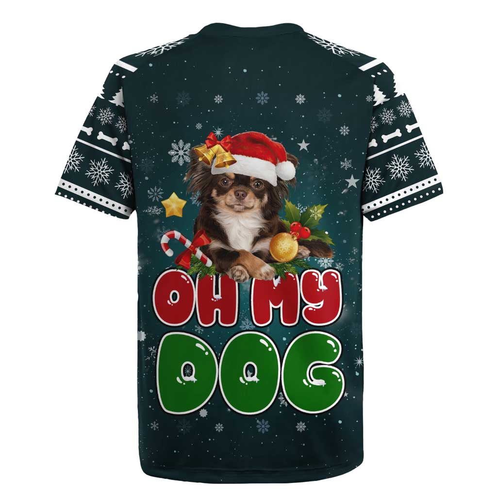Chihuahua Oh My Dog Christmas Rugby Jersey Xmas Holiday Patterns - Wonder Print Shop