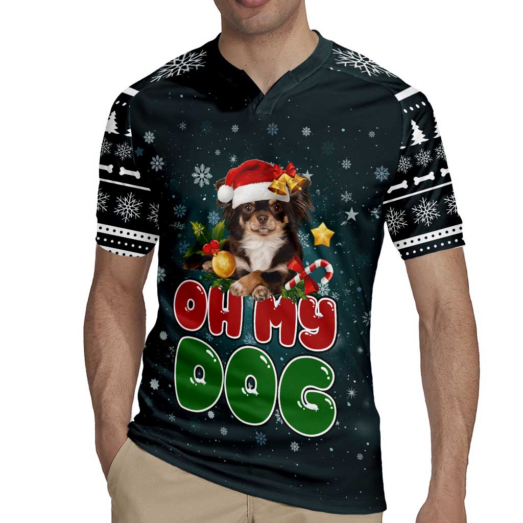 Chihuahua Oh My Dog Christmas Rugby Jersey Xmas Holiday Patterns - Wonder Print Shop