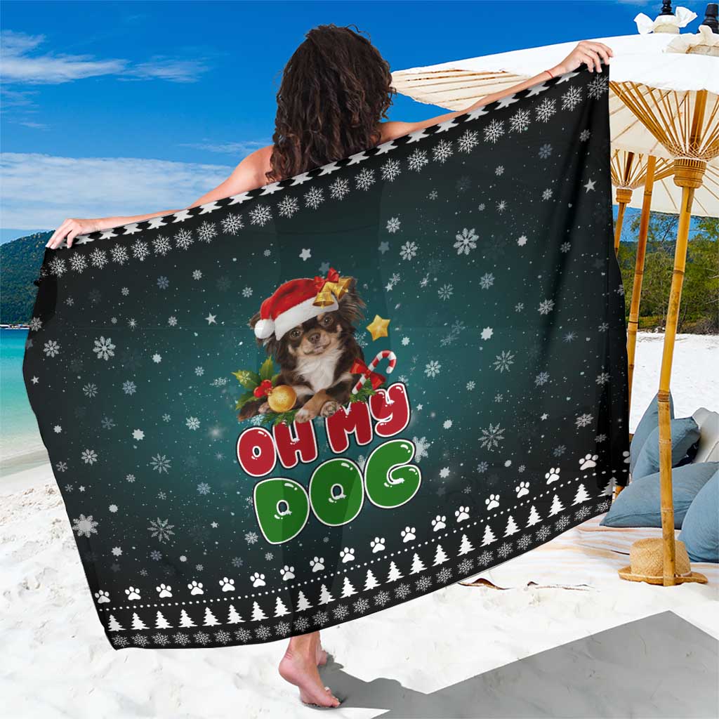 Chihuahua Oh My Dog Christmas Sarong Xmas Holiday Patterns - Wonder Print Shop