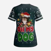 Chihuahua Oh My Dog Christmas Scrub Top Xmas Holiday Patterns - Wonder Print Shop