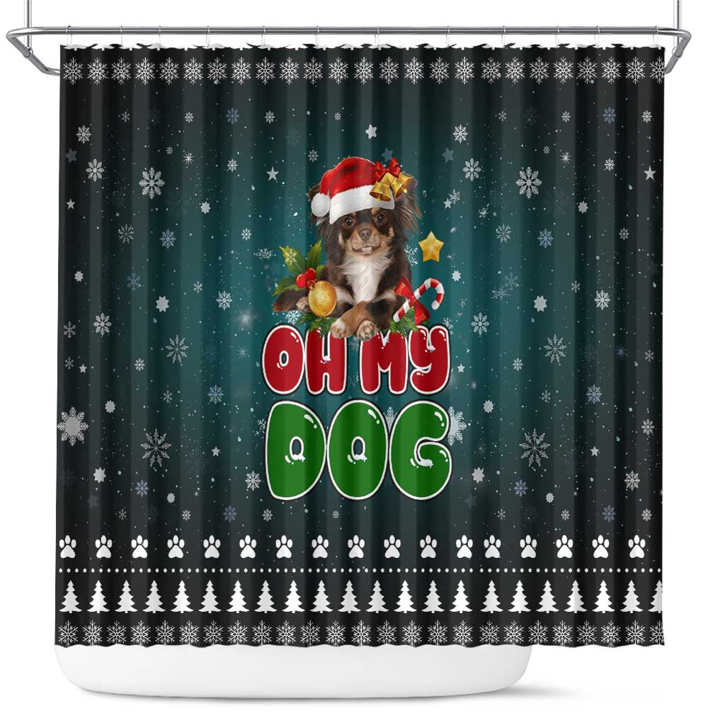 Chihuahua Oh My Dog Christmas Shower Curtain Xmas Holiday Patterns - Wonder Print Shop