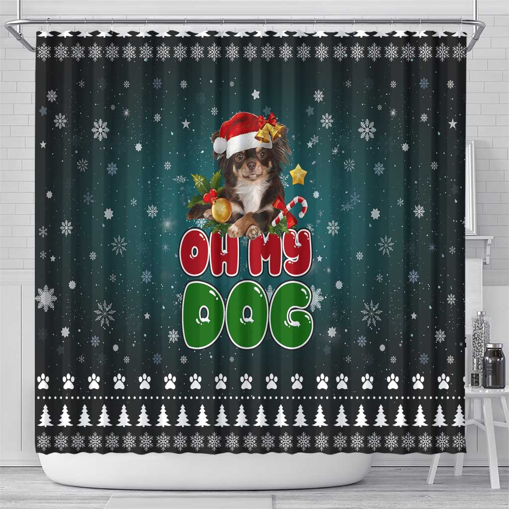 Chihuahua Oh My Dog Christmas Shower Curtain Xmas Holiday Patterns - Wonder Print Shop