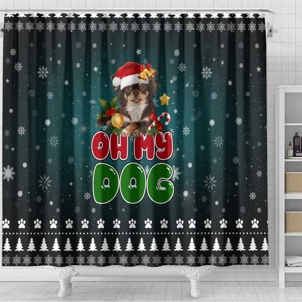 Chihuahua Oh My Dog Christmas Shower Curtain Xmas Holiday Patterns - Wonder Print Shop