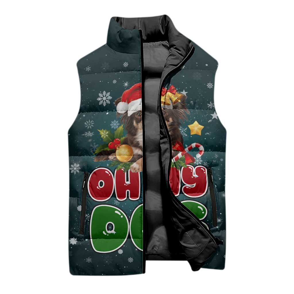 Chihuahua Oh My Dog Christmas Sleeveless Puffer Jacket Xmas Holiday Patterns - Wonder Print Shop