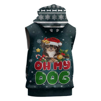 Chihuahua Oh My Dog Christmas Sleeveless Zip Hoodie Xmas Holiday Patterns - Wonder Print Shop