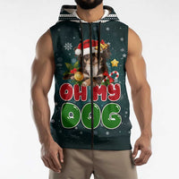 Chihuahua Oh My Dog Christmas Sleeveless Zip Hoodie Xmas Holiday Patterns - Wonder Print Shop