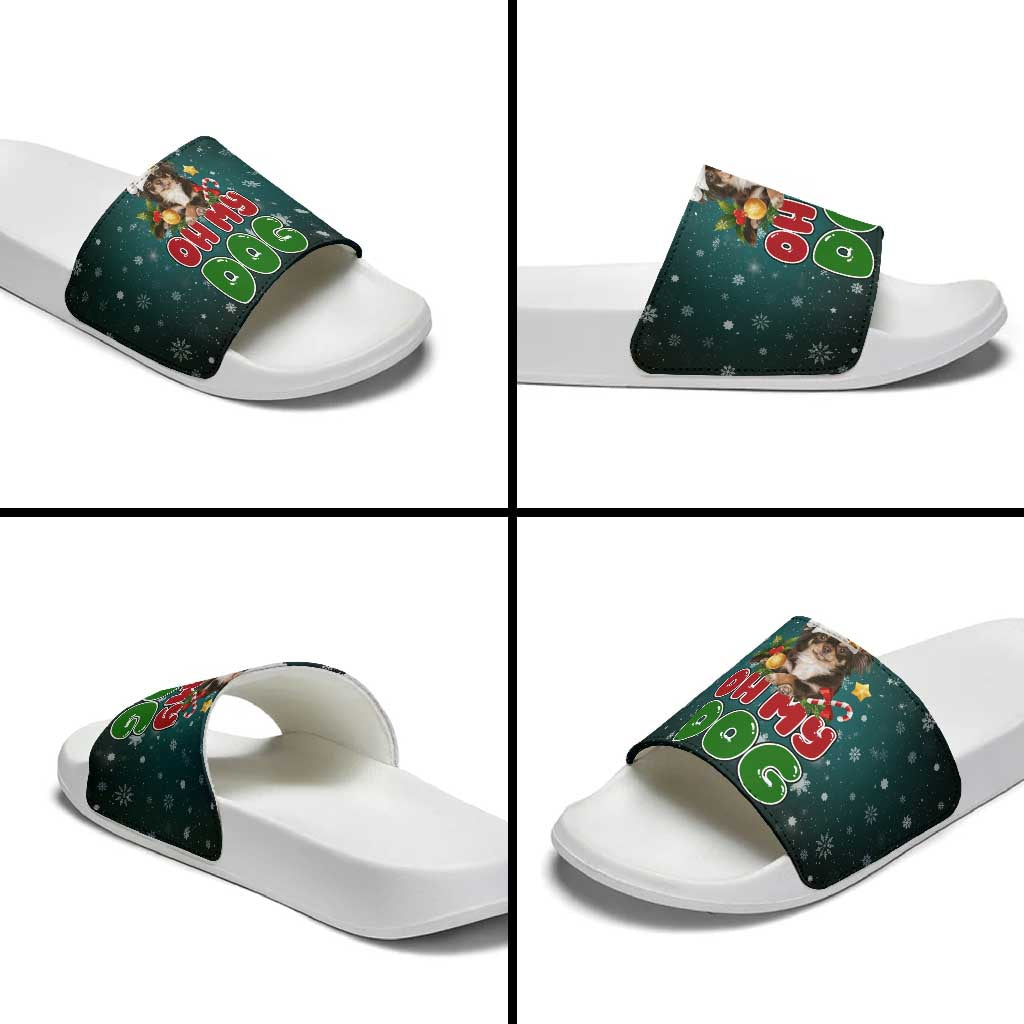 Chihuahua Oh My Dog Christmas Slide Sandals Xmas Holiday Patterns - Wonder Print Shop