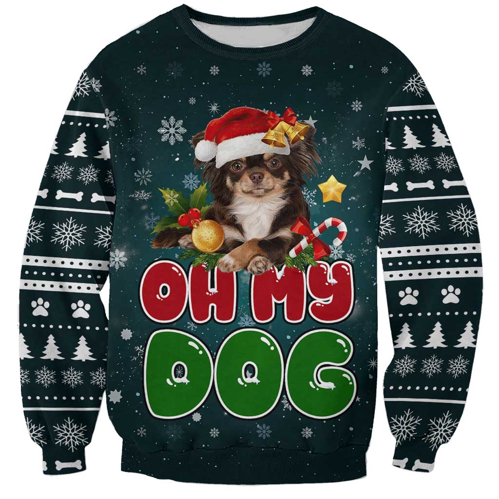 Chihuahua Oh My Dog Christmas Sweatshirt Xmas Holiday Patterns - Wonder Print Shop