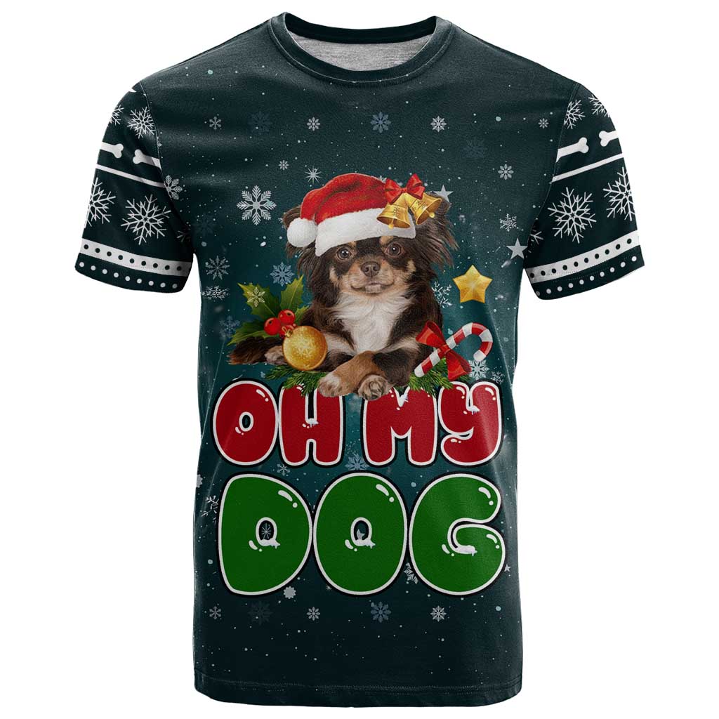 Chihuahua Oh My Dog Christmas T Shirt Xmas Holiday Patterns - Wonder Print Shop