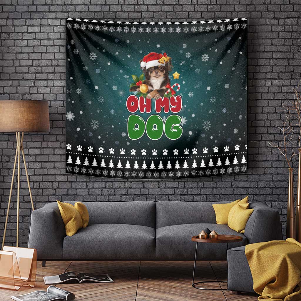 Chihuahua Oh My Dog Christmas Tapestry Xmas Holiday Patterns - Wonder Print Shop
