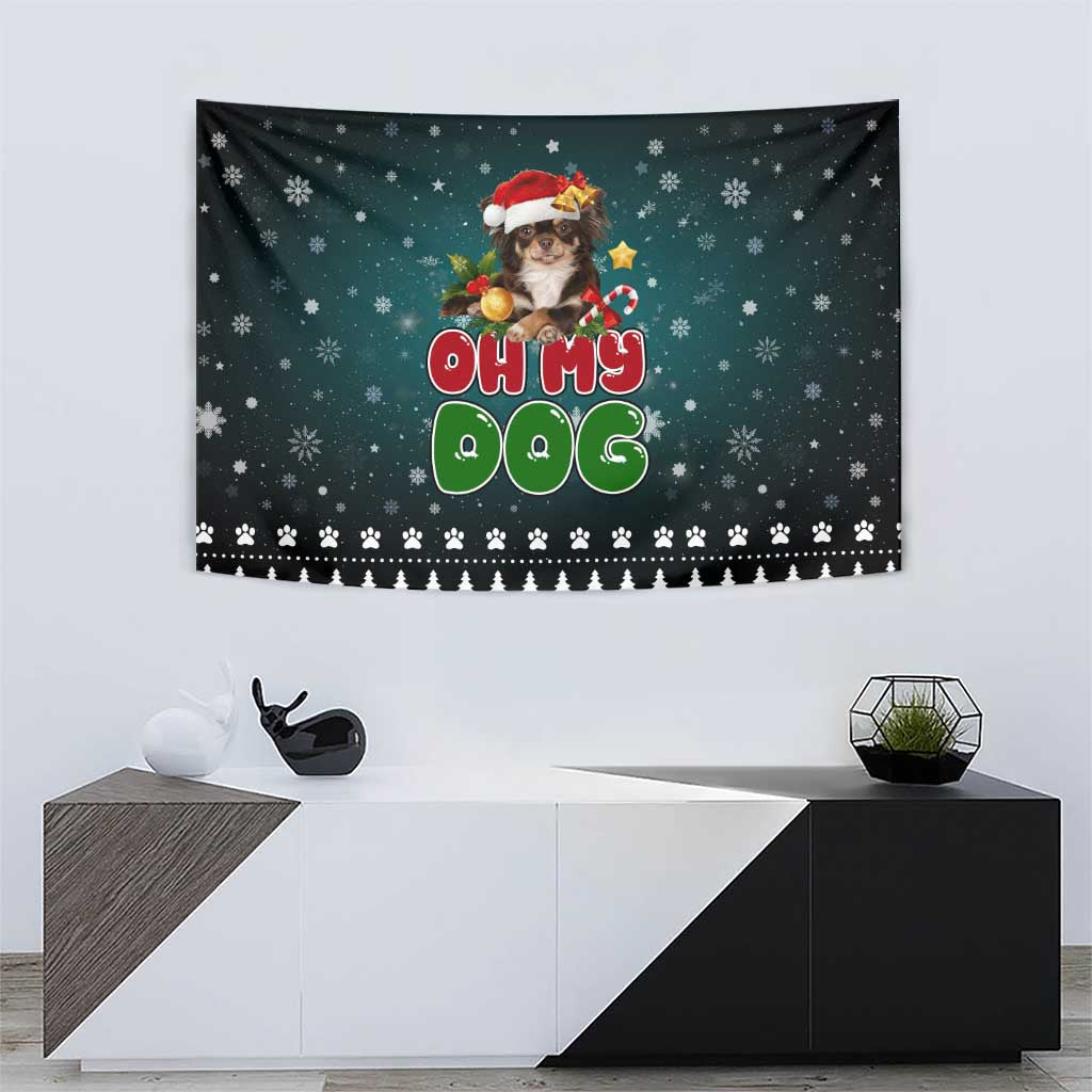 Chihuahua Oh My Dog Christmas Tapestry Xmas Holiday Patterns - Wonder Print Shop