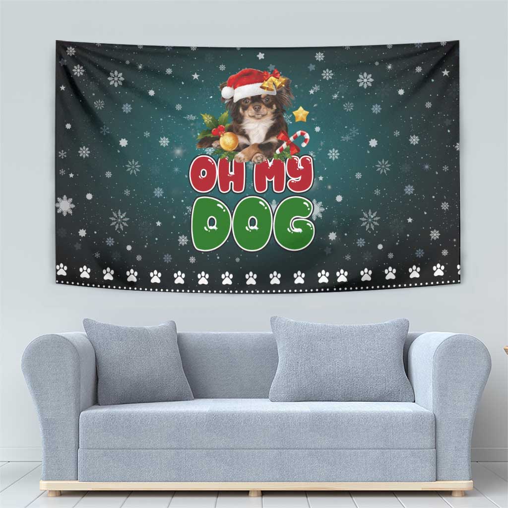 Chihuahua Oh My Dog Christmas Tapestry Xmas Holiday Patterns - Wonder Print Shop