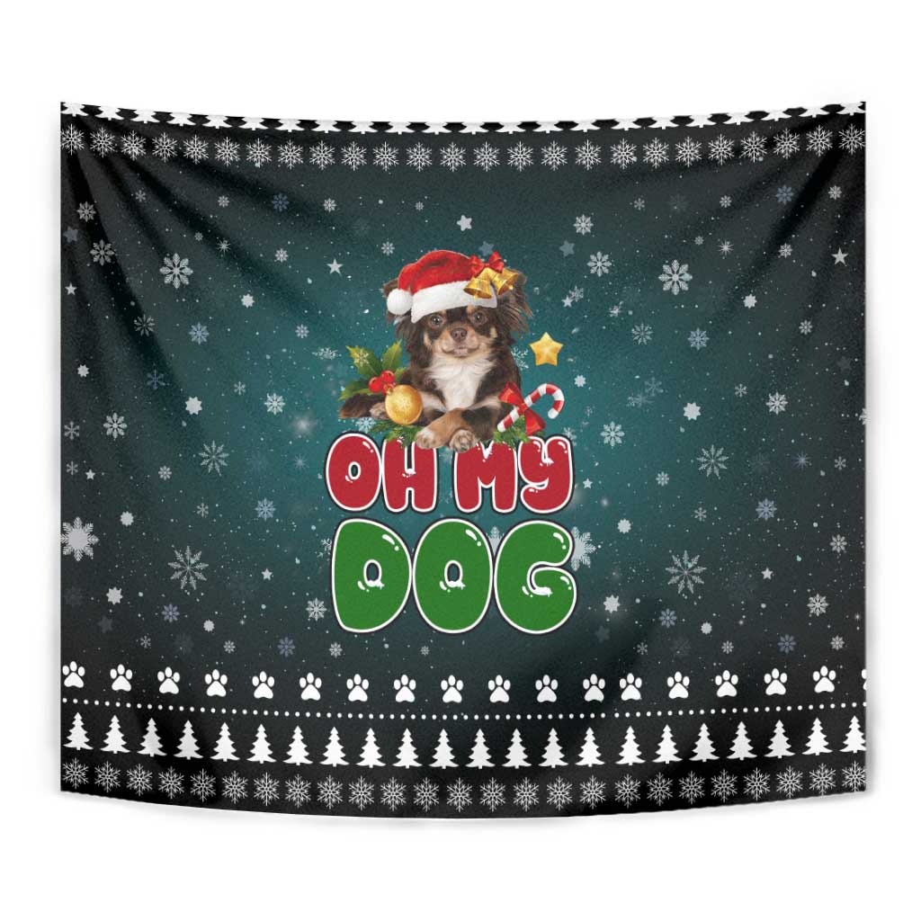 Chihuahua Oh My Dog Christmas Tapestry Xmas Holiday Patterns - Wonder Print Shop