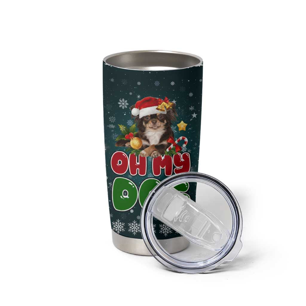 Chihuahua Oh My Dog Christmas Tumbler Cup Xmas Holiday Patterns - Wonder Print Shop