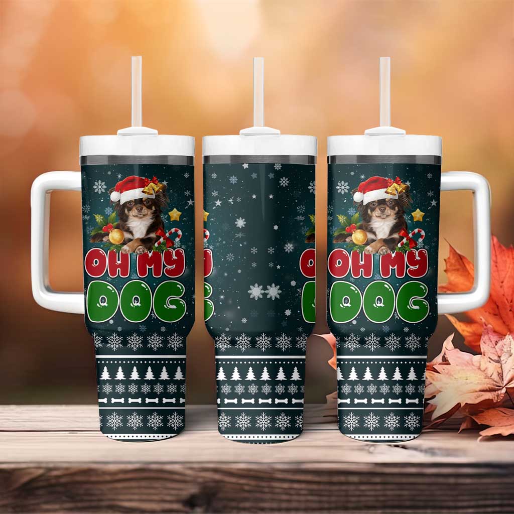 Chihuahua Oh My Dog Christmas Tumbler With Handle Xmas Holiday Patterns - Wonder Print Shop
