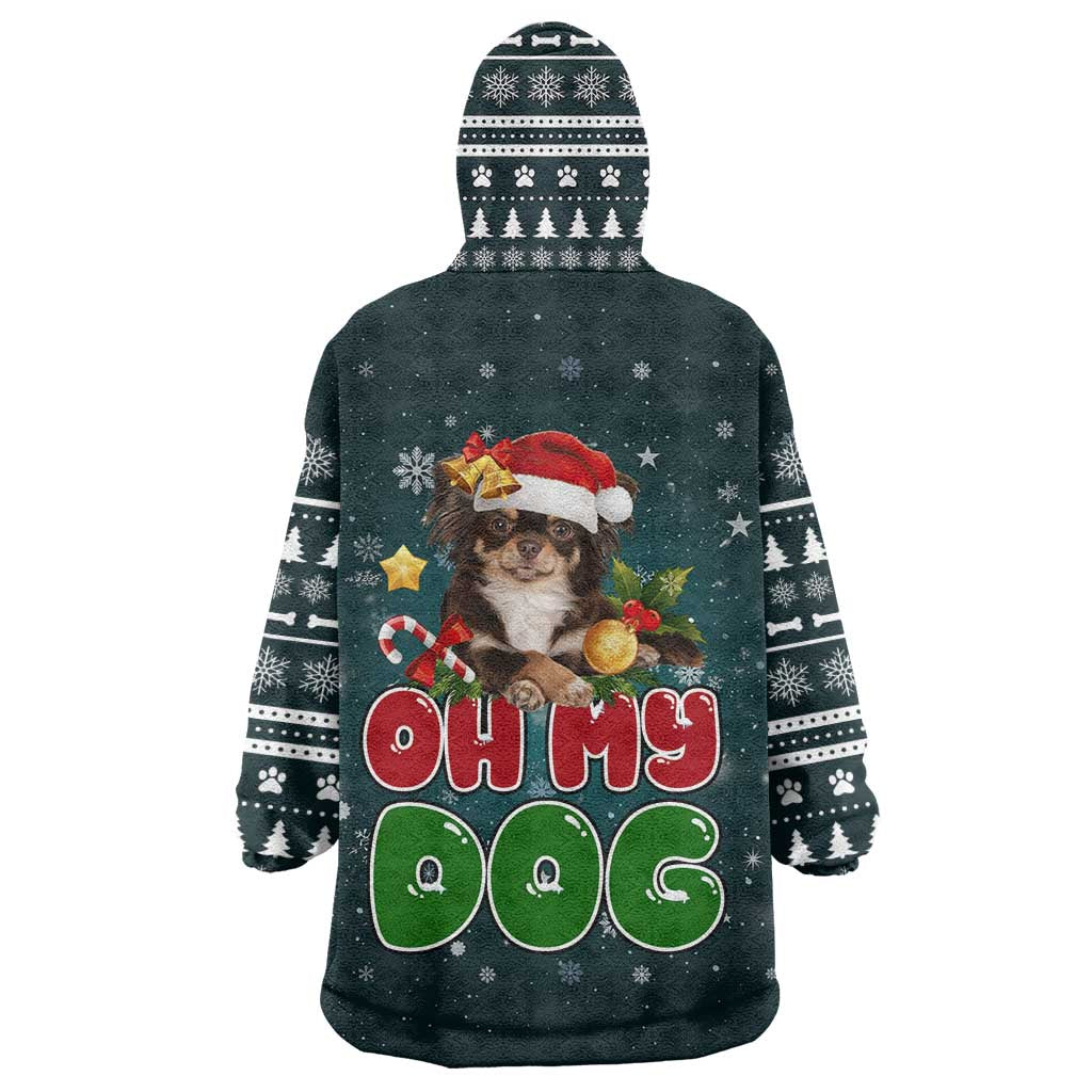 Chihuahua Oh My Dog Christmas Wearable Blanket Hoodie Xmas Holiday Patterns - Wonder Print Shop