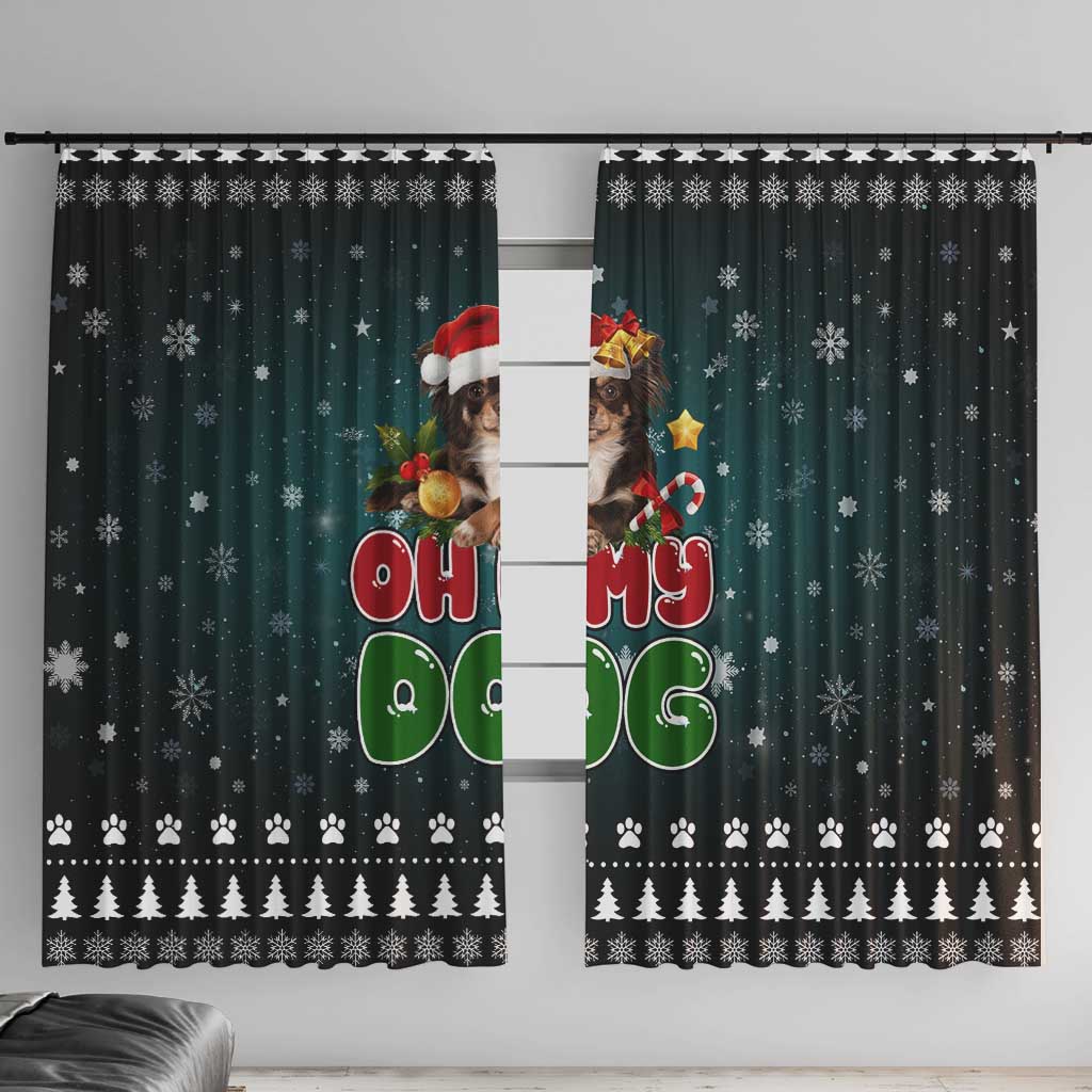 Chihuahua Oh My Dog Christmas Window Curtain Xmas Holiday Patterns - Wonder Print Shop