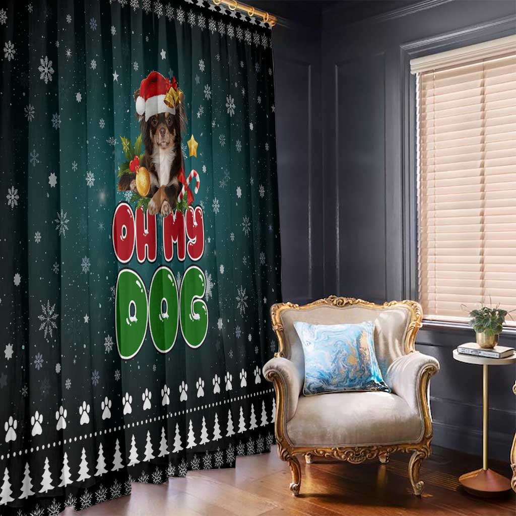 Chihuahua Oh My Dog Christmas Window Curtain Xmas Holiday Patterns - Wonder Print Shop
