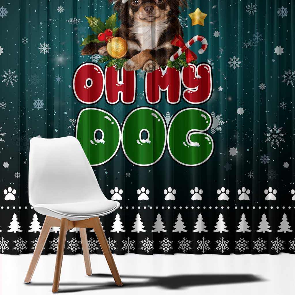 Chihuahua Oh My Dog Christmas Window Curtain Xmas Holiday Patterns - Wonder Print Shop