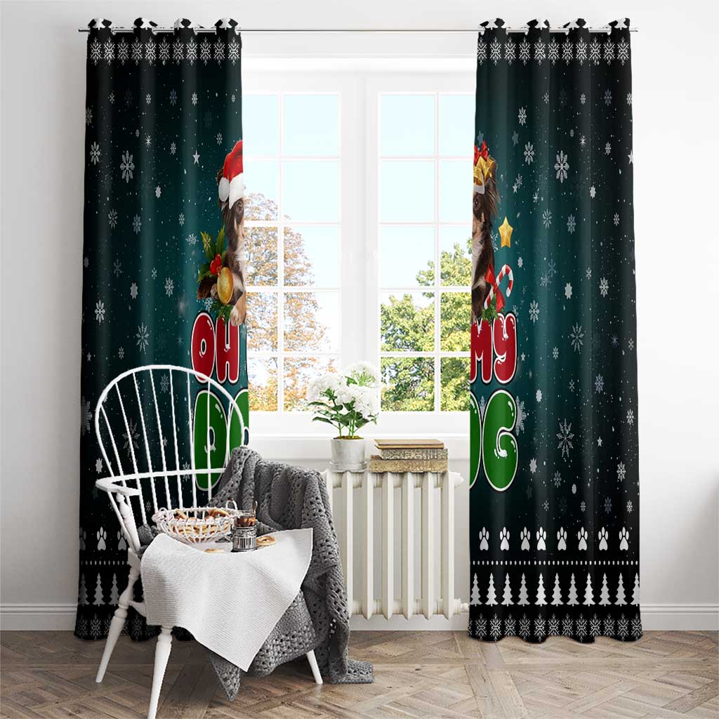 Chihuahua Oh My Dog Christmas Window Curtain Xmas Holiday Patterns - Wonder Print Shop