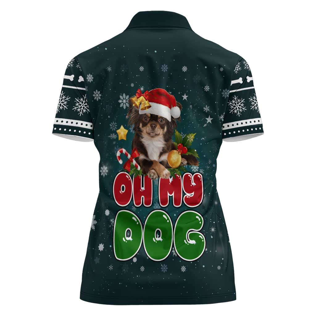 Chihuahua Oh My Dog Christmas Women Polo Shirt Xmas Holiday Patterns - Wonder Print Shop