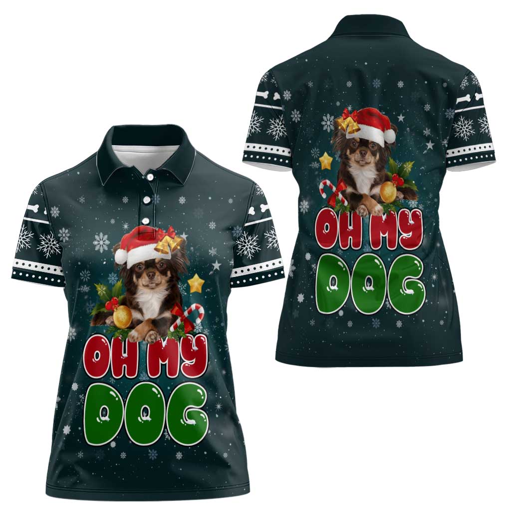 Chihuahua Oh My Dog Christmas Women Polo Shirt Xmas Holiday Patterns - Wonder Print Shop