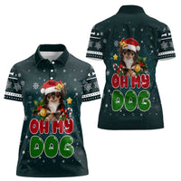 Chihuahua Oh My Dog Christmas Women Polo Shirt Xmas Holiday Patterns - Wonder Print Shop