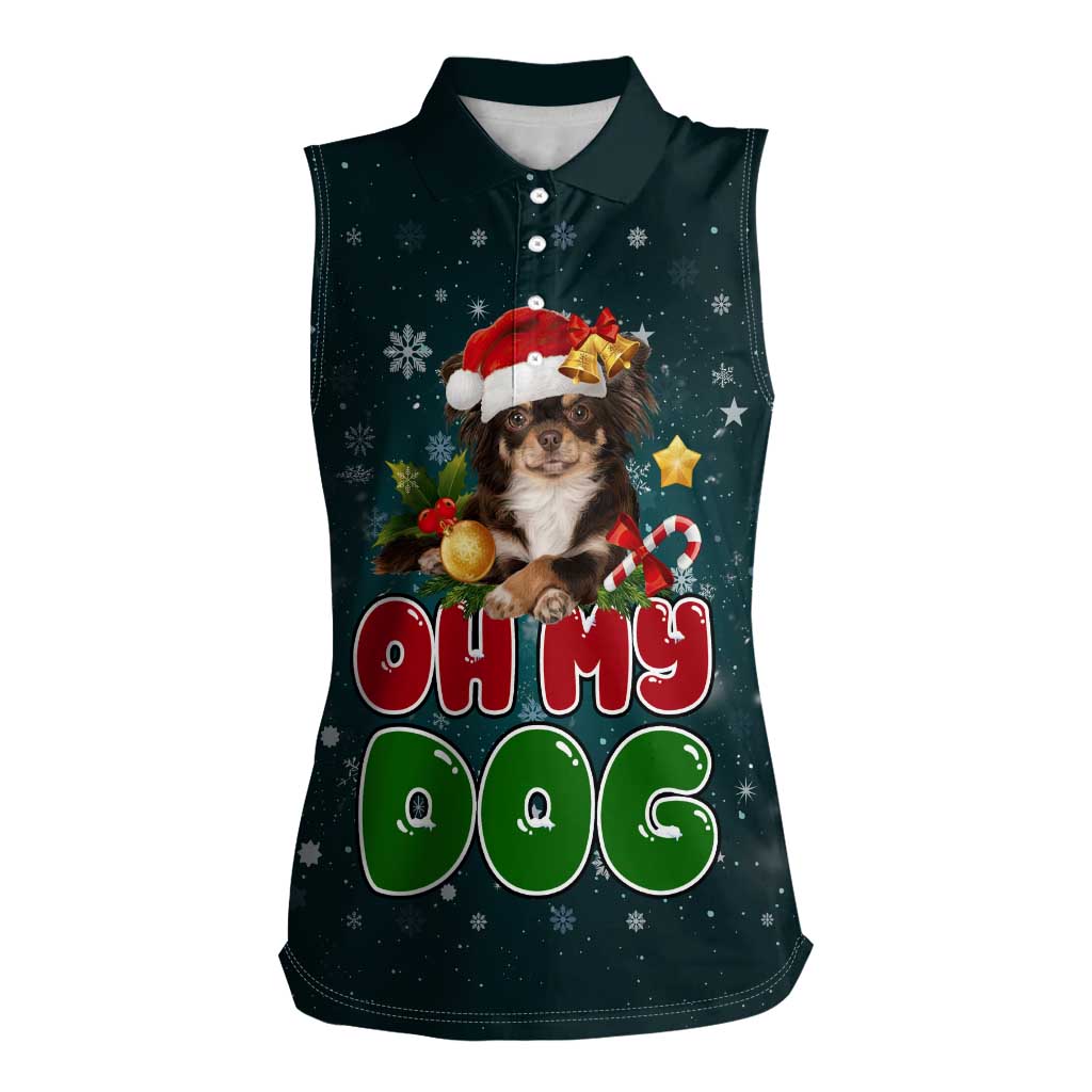 Chihuahua Oh My Dog Christmas Women Sleeveless Polo Shirt Xmas Holiday Patterns - Wonder Print Shop