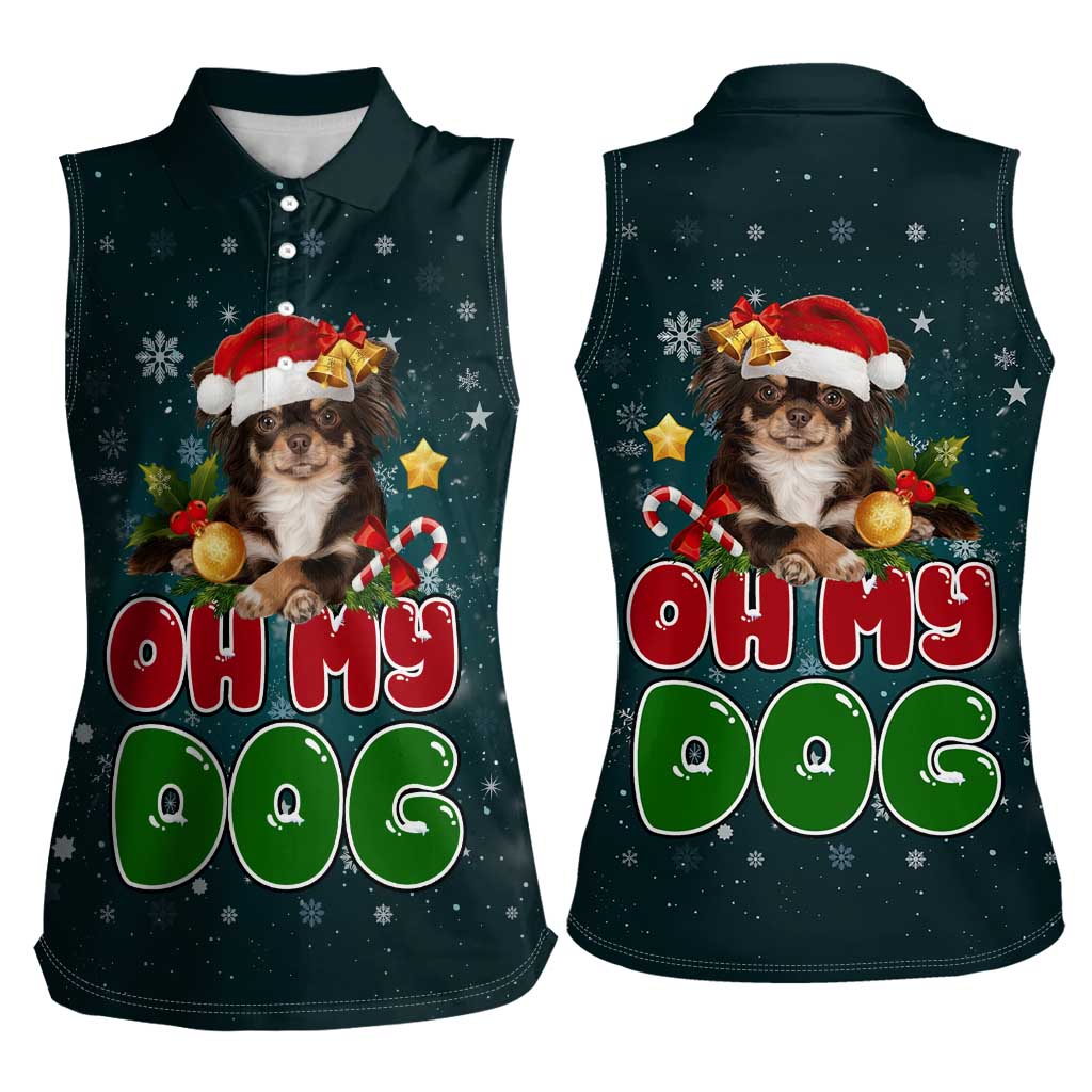 Chihuahua Oh My Dog Christmas Women Sleeveless Polo Shirt Xmas Holiday Patterns - Wonder Print Shop