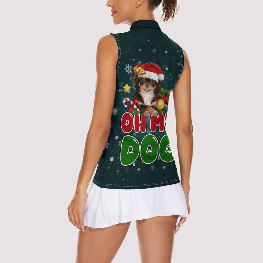 Chihuahua Oh My Dog Christmas Women Sleeveless Polo Shirt Xmas Holiday Patterns - Wonder Print Shop