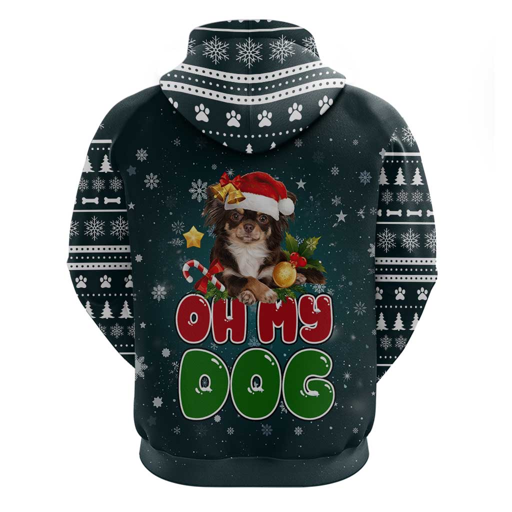 Chihuahua Oh My Dog Christmas Zip Hoodie Xmas Holiday Patterns - Wonder Print Shop